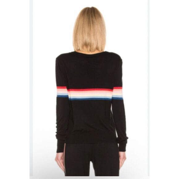 Madeline Thompson x Spiritual Gangster colorful striped black sweater M - Picture 7 of 7